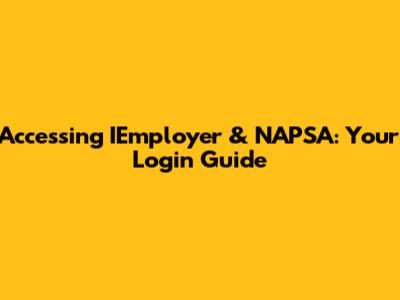 Accessing IEmployer & NAPSA: Your Login Guide
