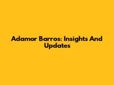 Adamor Barros: Insights And Updates