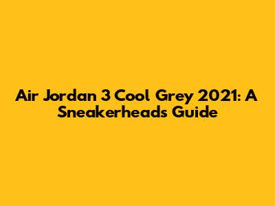 Air Jordan 3 Cool Grey 2021: A Sneakerhead's Guide
