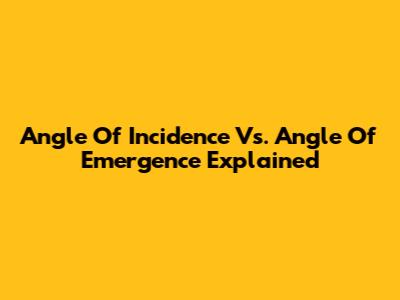 Angle Of Incidence Vs. Angle Of Emergence Explained