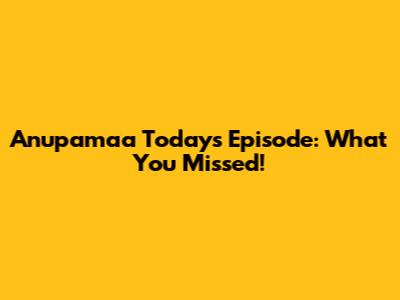 Anupamaa Today's Episode: What You Missed!