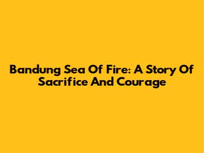 Bandung Sea Of Fire: A Story Of Sacrifice And Courage