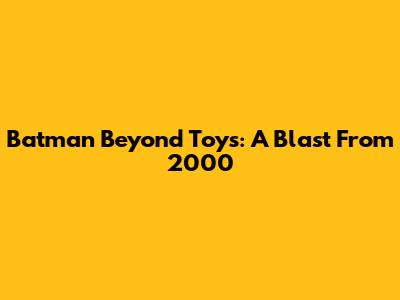 Batman Beyond Toys: A Blast From 2000