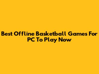 Best Offline Basketball Games For PC To Play Now