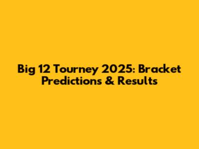 Big 12 Tourney 2025: Bracket Predictions & Results