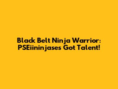 Black Belt Ninja Warrior: PSEiininjase's Got Talent!