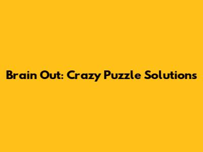 Brain Out: Crazy Puzzle Solutions