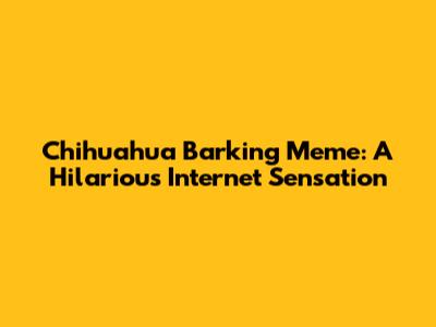 Chihuahua Barking Meme: A Hilarious Internet Sensation