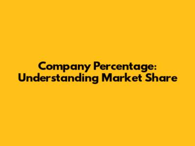 Company Percentage: Understanding Market Share
