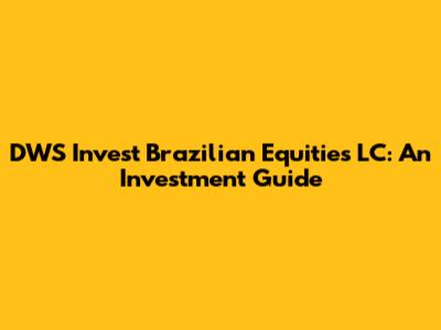 DWS Invest Brazilian Equities LC: An Investment Guide