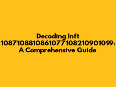 Decoding Inft 1087108810861077108210901099: A Comprehensive Guide