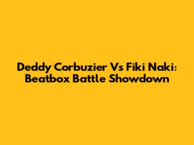 Deddy Corbuzier Vs Fiki Naki: Beatbox Battle Showdown