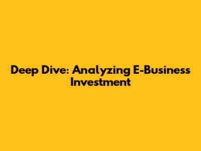 Deep Dive: Analyzing E-Business Investment
