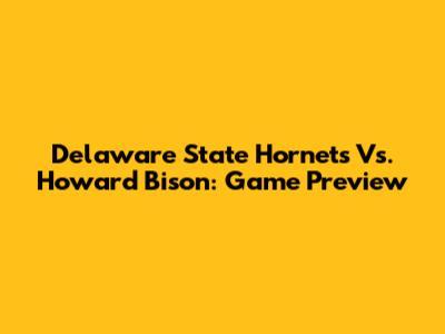Delaware State Hornets Vs. Howard Bison: Game Preview