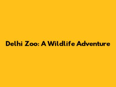 Delhi Zoo: A Wildlife Adventure