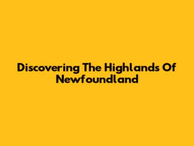 Discovering The Highlands Of Newfoundland