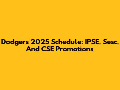 Dodgers 2025 Schedule: IPSE, Sesc, And CSE Promotions