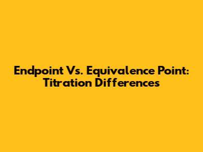 Endpoint Vs. Equivalence Point: Titration Differences