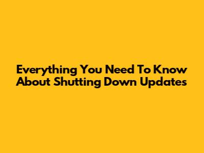 Everything You Need To Know About Shutting Down Updates