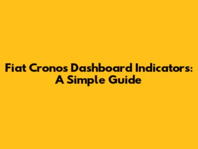 Fiat Cronos Dashboard Indicators: A Simple Guide