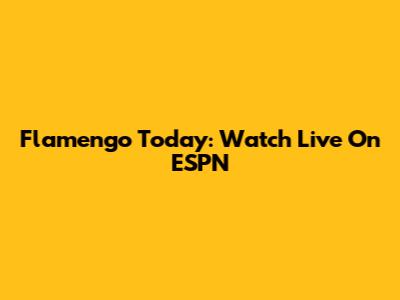 Flamengo Today: Watch Live On ESPN