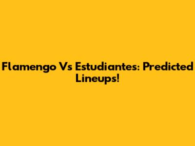 Flamengo Vs Estudiantes: Predicted Lineups!