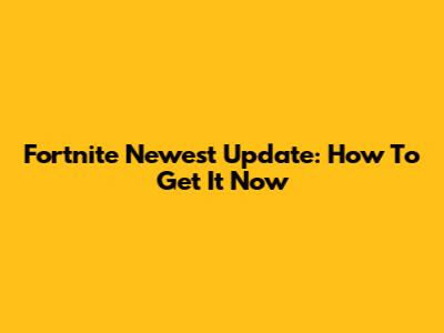 Fortnite Newest Update: How To Get It Now