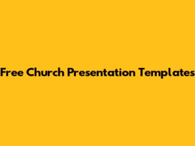 Free Church Presentation Templates