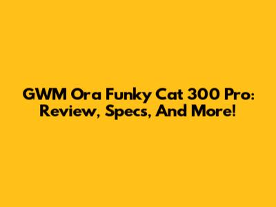 GWM Ora Funky Cat 300 Pro: Review, Specs, And More!