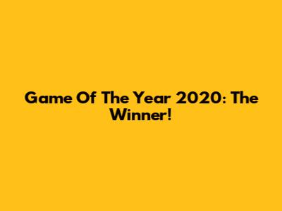 Game Of The Year 2020: The Winner!