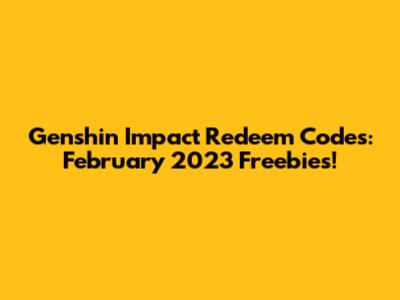 Genshin Impact Redeem Codes: February 2023 Freebies!