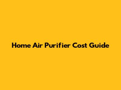 Home Air Purifier Cost Guide