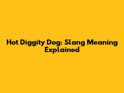 Hot Diggity Dog: Slang Meaning Explained