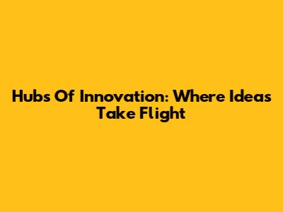 Hubs Of Innovation: Where Ideas Take Flight