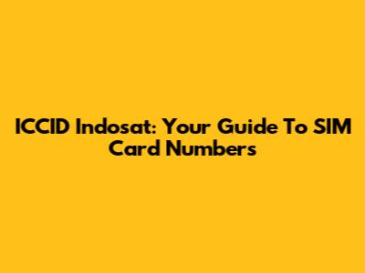 ICCID Indosat: Your Guide To SIM Card Numbers