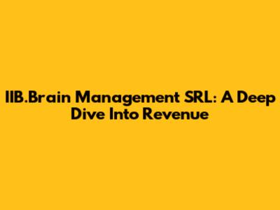 IIB.Brain Management SRL: A Deep Dive Into Revenue