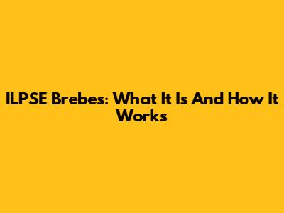 ILPSE Brebes: What It Is And How It Works