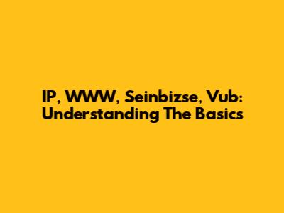IP, WWW, Seinbizse, Vub: Understanding The Basics