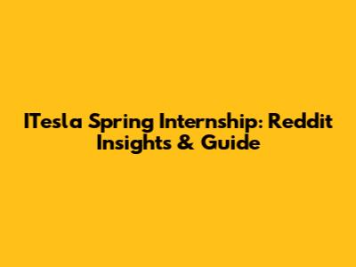 ITesla Spring Internship: Reddit Insights & Guide