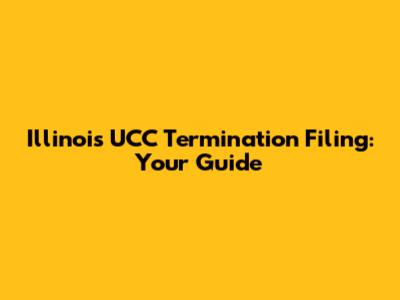 Illinois UCC Termination Filing: Your Guide