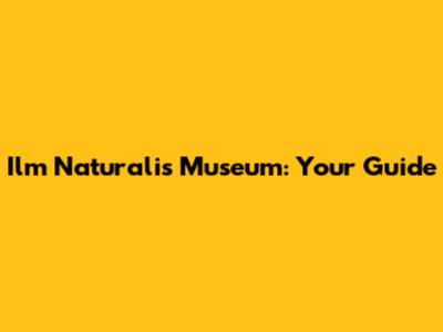 Ilm Naturalis Museum: Your Guide