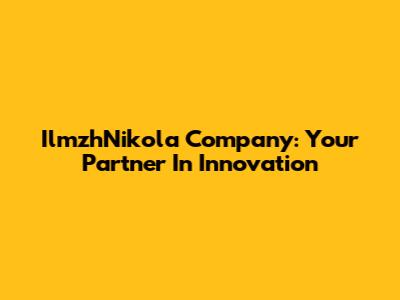 IlmzhNikola Company: Your Partner In Innovation