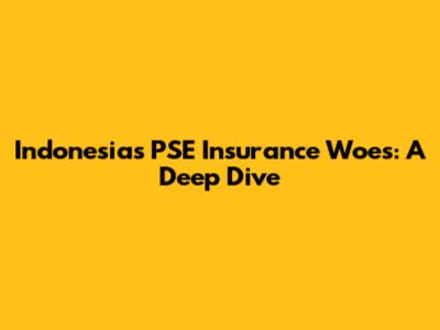 Indonesia's PSE Insurance Woes: A Deep Dive