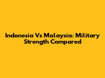Indonesia Vs Malaysia: Military Strength Compared