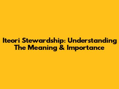 Iteori Stewardship: Understanding The Meaning & Importance