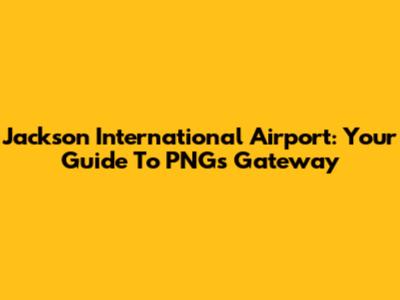 Jackson International Airport: Your Guide To PNG's Gateway