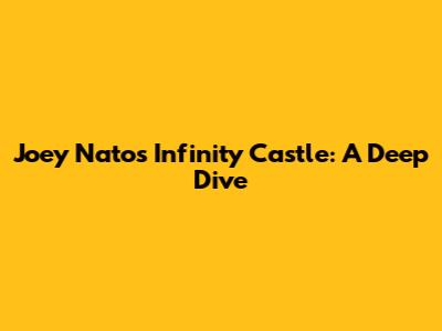 Joey Nato's Infinity Castle: A Deep Dive