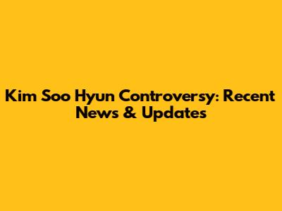 Kim Soo Hyun Controversy: Recent News & Updates