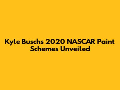 Kyle Busch's 2020 NASCAR Paint Schemes Unveiled