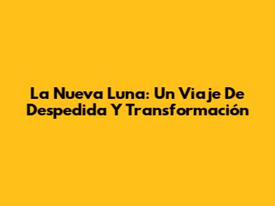 La Nueva Luna: Un Viaje De Despedida Y Transformación